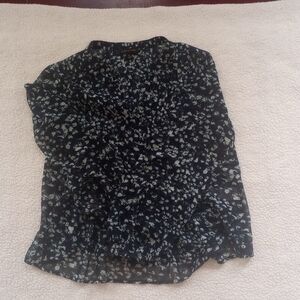 Banana Republic Navy Floral Blouse